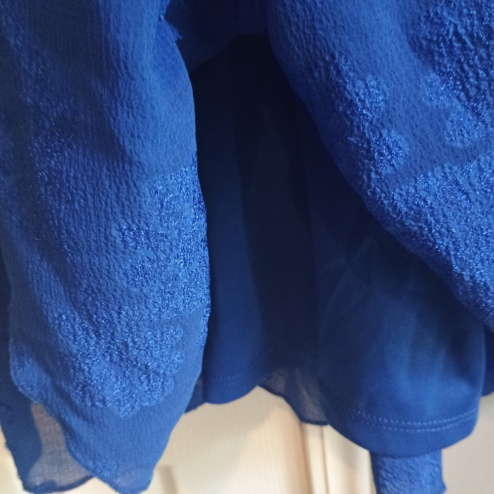 Wild Fable Blue Tiered Ruffle Mini Dress Size S Spaghetti Strap Whimsigoth‎ - Picture 13 of 14
